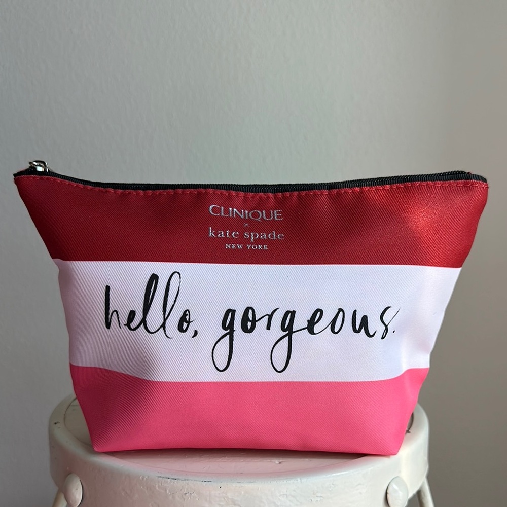 Kate Spade Clinique Pink and Red Cosmetic Bag